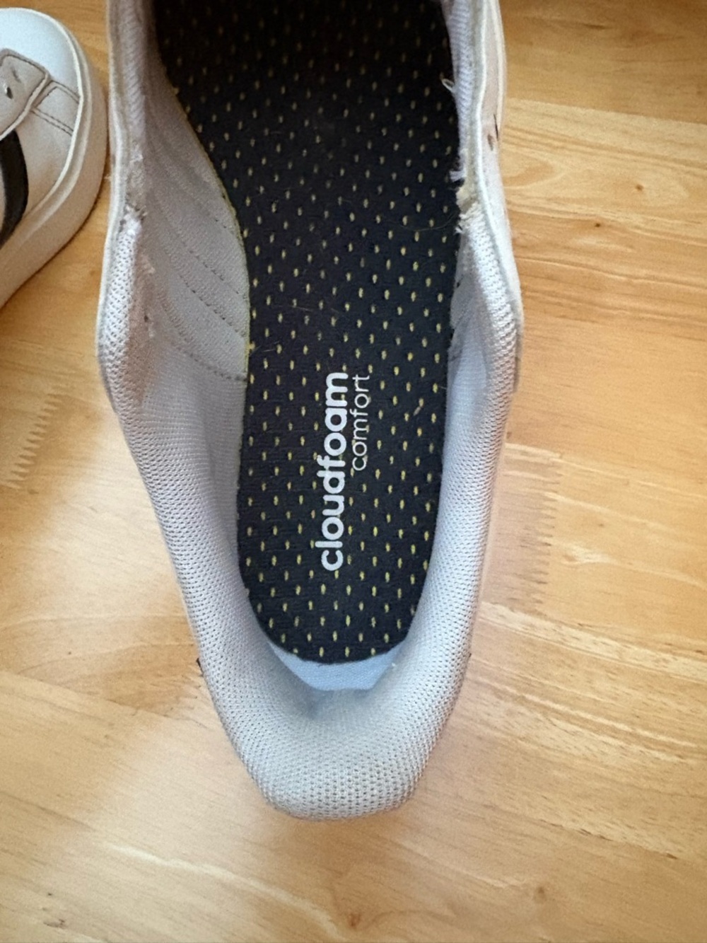 adidas Grand Court Cloudfoam White Sneakers Black Stripes | Sz 6.5 - Picture 12 of 14